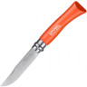 Нож Opinel №7, нержавеющая сталь, оранжевая рукоятка, блистер 001608